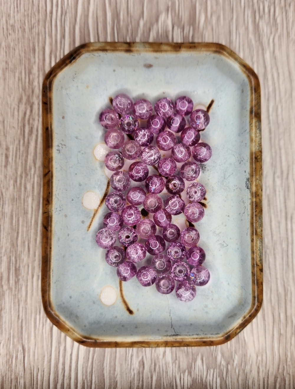 6mm Glass Beads Crackle Appearance 50 Count #147